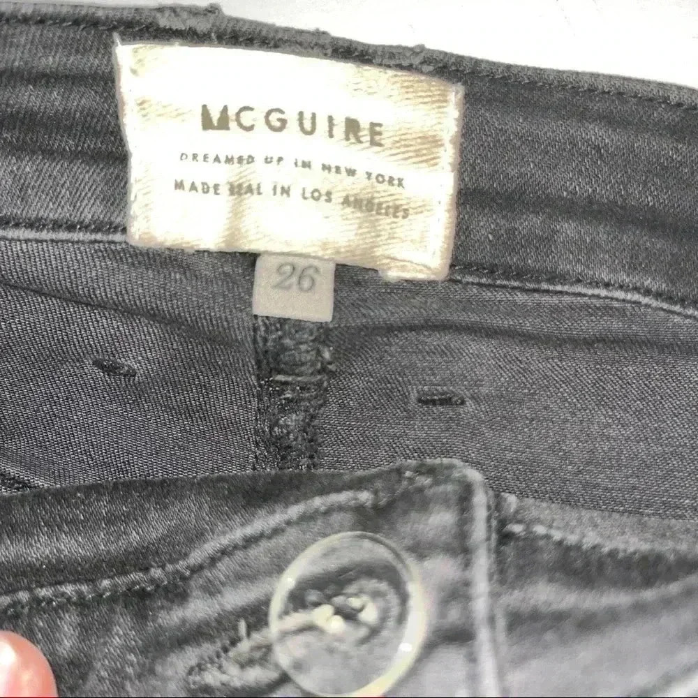 McGuire Denim (Anthropologie) Asymmetrical button front Neverland denim skirt - Picture 3 of 12